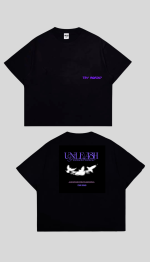 Quality Nest “Try Again” Oversized Drop Shoulder T-Shirt – Black (220 GSM) - Image 2