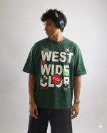 West Wide Color Oversized Graphic T-Shirt